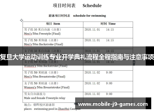 复旦大学运动训练专业开学典礼流程全程指南与注意事项