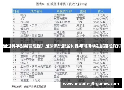 通过科学财务管理提升足球俱乐部盈利性与可持续发展路径探讨 通过科学财务管理提升足球俱乐部盈利性与可持续发展路径探讨